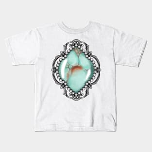 Vintage Turquoise Brooch Kids T-Shirt